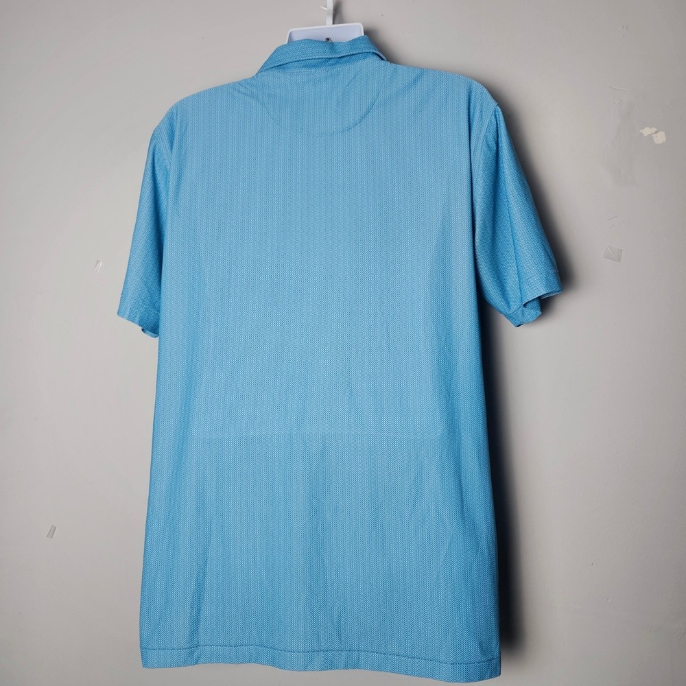 Peter Millar Summer Comfort Mens Large Blue Golf Polo‎ Shirt Tree Logo Resort - Picture 3 of 9